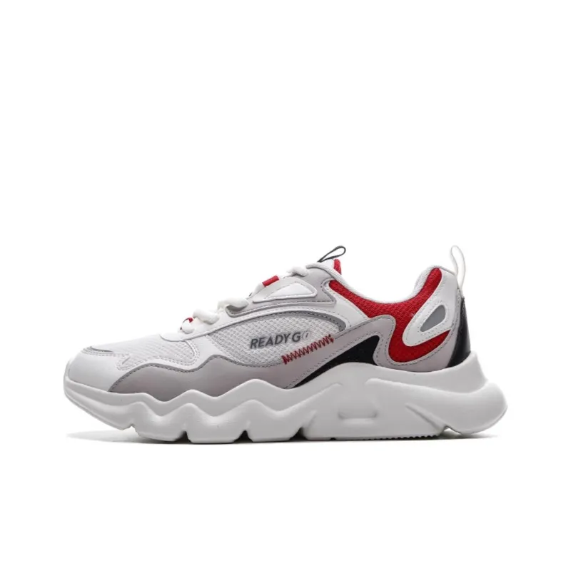 QIAODAN Cushioning Breathable Low Top Running Shoes Men's White-0