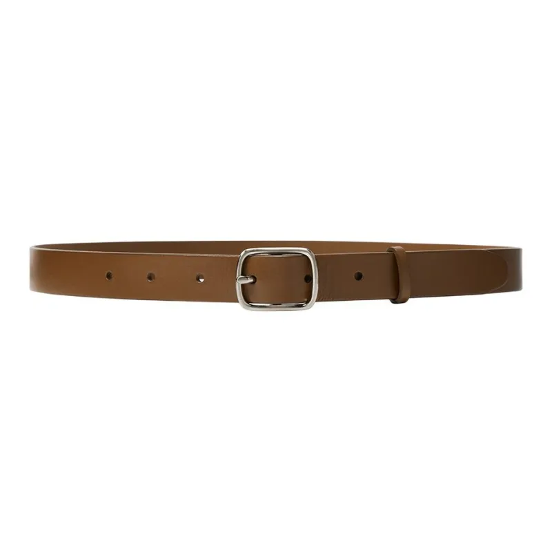 UNIQLO Solid Color Design Pin Buckle Cow Leather Leather Belts Women's Brown Width: 2.5CM-0