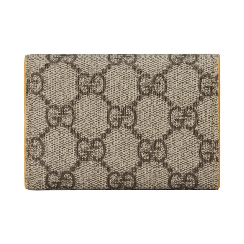 GUCCI Canvas With Leather Wallet Mini Men's Beige & Ebony-2