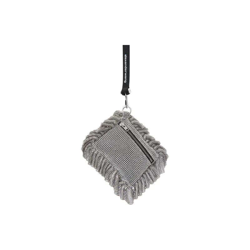 Alexander Wang Crystal Glass Pinyulong Wrist Bag Women's Silver-2