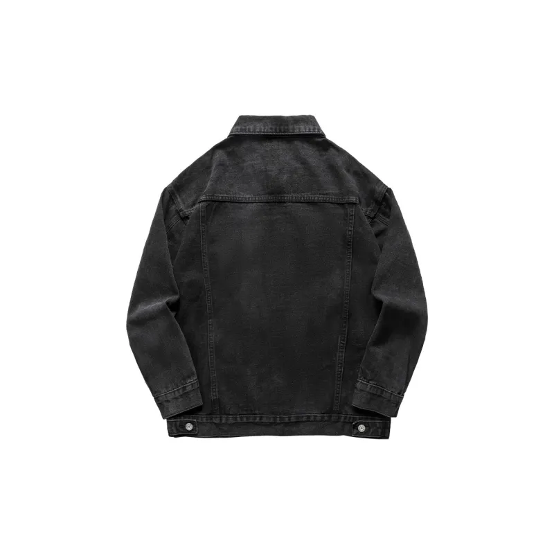 WOOD SOON Denim Jacket Unisex Washed Black-1
