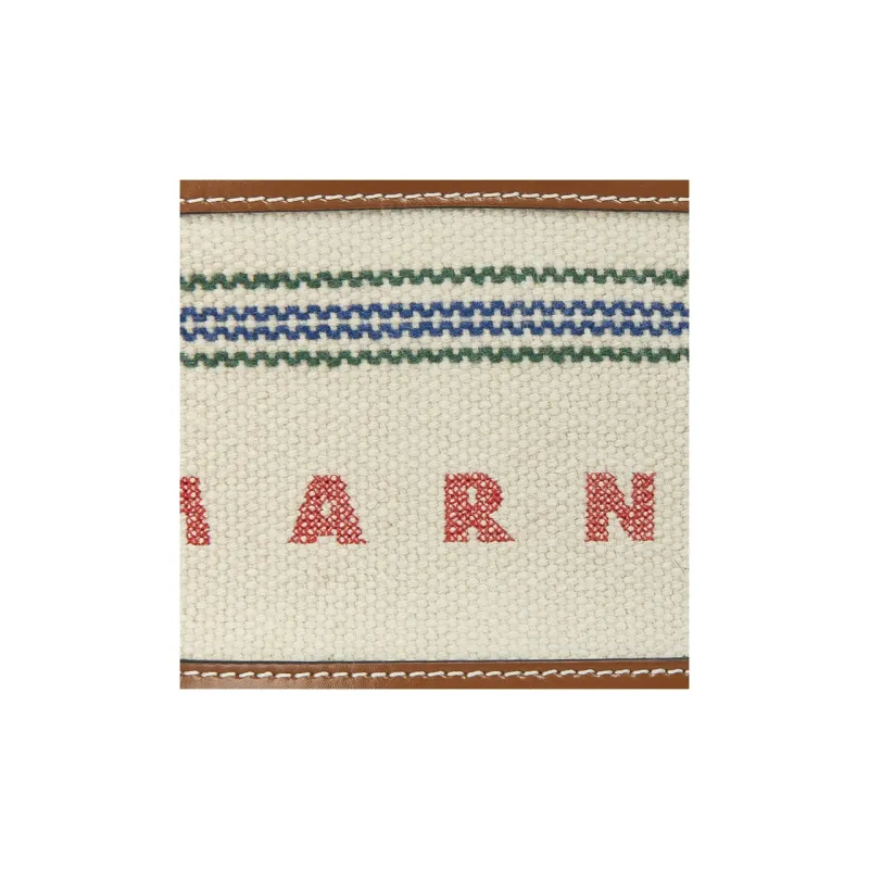 MARNI TROPICALIA With Cotton And Cow Leather Handbag Women's Natural & Mocha-4