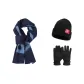 Blue Scarf+Black Glove+Hats & Caps
