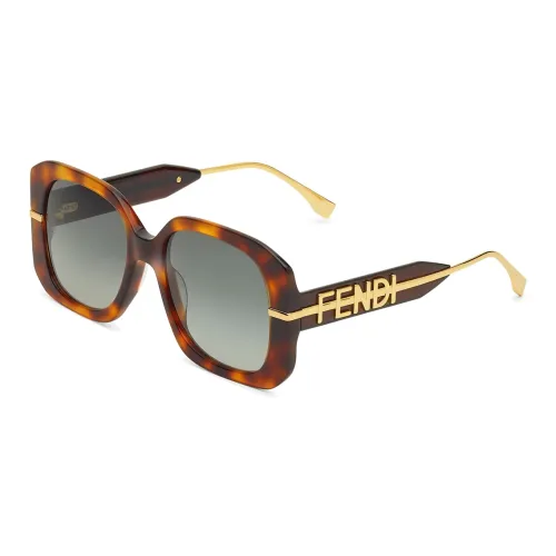 FENDI Irregular Shape Sunglasses Women's Tortoiseshell