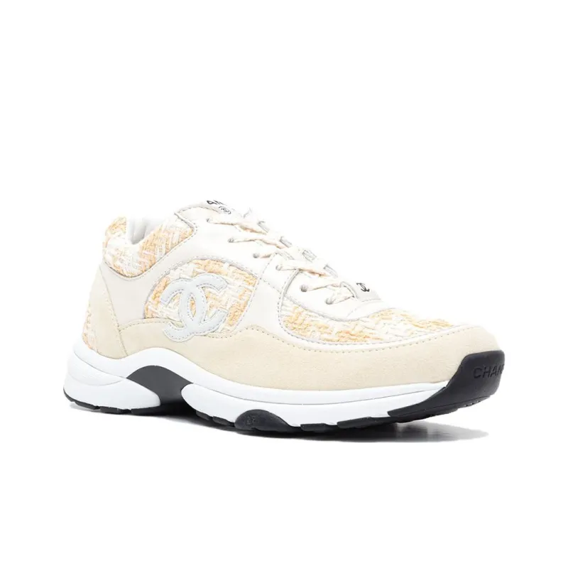 CHANEL Low Top Casual Shoes Women's Orange Beige-1