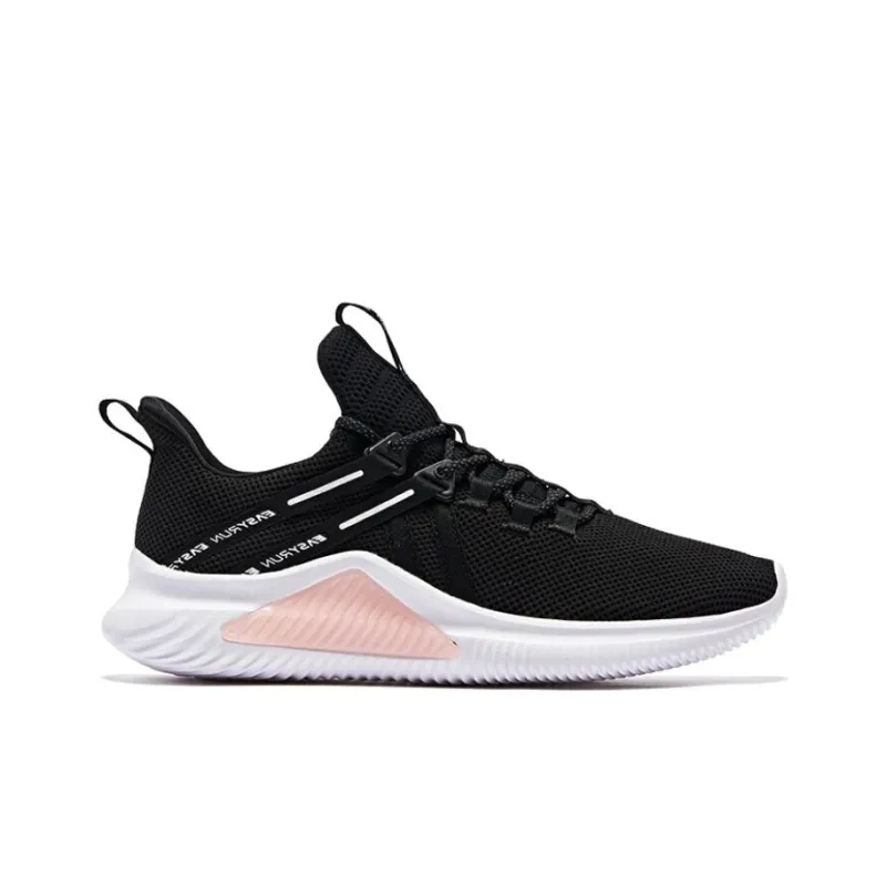 QIAODAN Anti Slip Wear Resistant Low Top Casual Running Shoes Women's Pink Black-2
