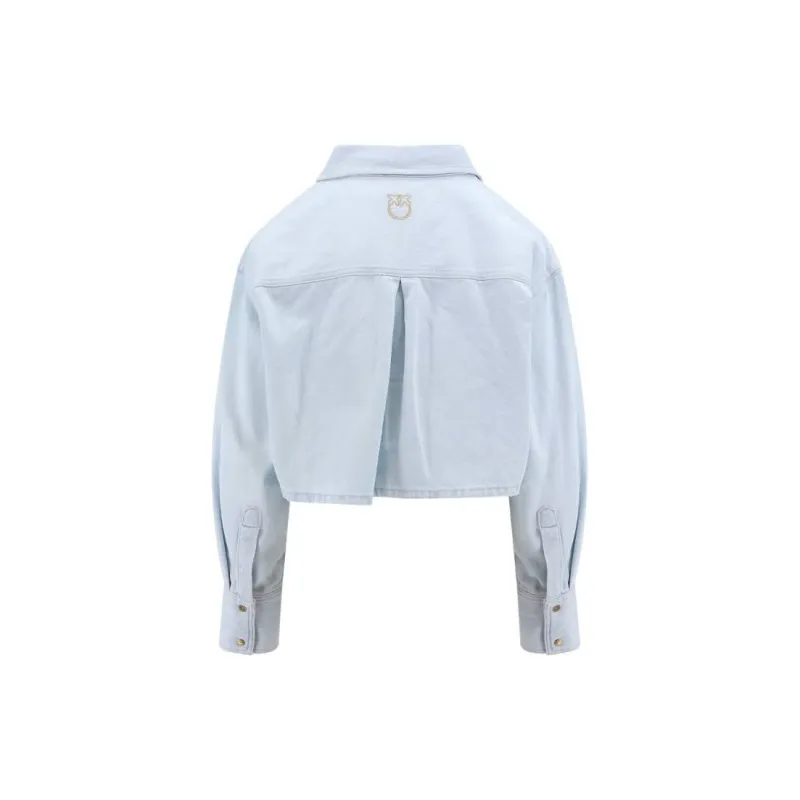 PINKO Cropped Denim Shirt-1