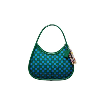 COACH Ergo Leather Shoulder Bag Handbags Mini Women's Green Bright Blue