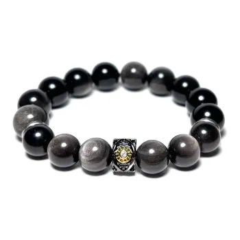 MOUNTAINS AND MANS Obsidian Jade Bracelets Unisex