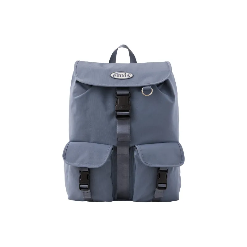 Emis Nylon Backpack Regular Unisex Gray Blue-0