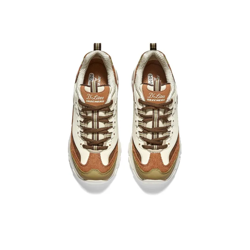 Skechers D'Lites 1.0 'Cream Brown Orange' Women's-2