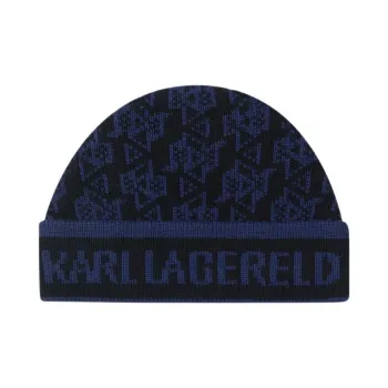 KARL LAGERFELD Sheep Wool Beanies Unisex Black