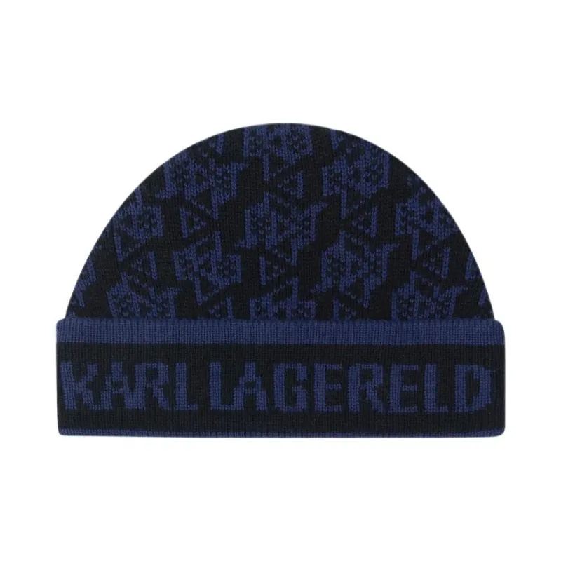KARL LAGERFELD Sheep Wool Beanies Unisex Black-0