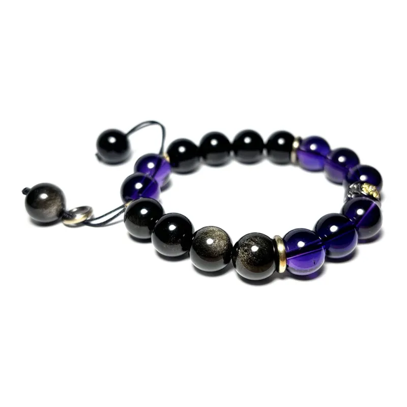 MOUNTAINS AND MANS Obsidian Jade Bracelets Unisex-7