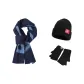Blue Scarf+Black Glove+Hats & Caps
