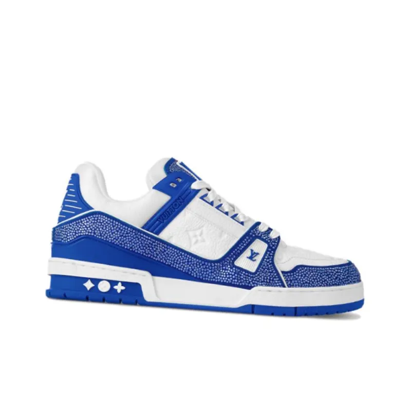 LOUIS VUITTON Trainer Abrasion Resistant Low Top Skateboard Shoes Men's Blue-1