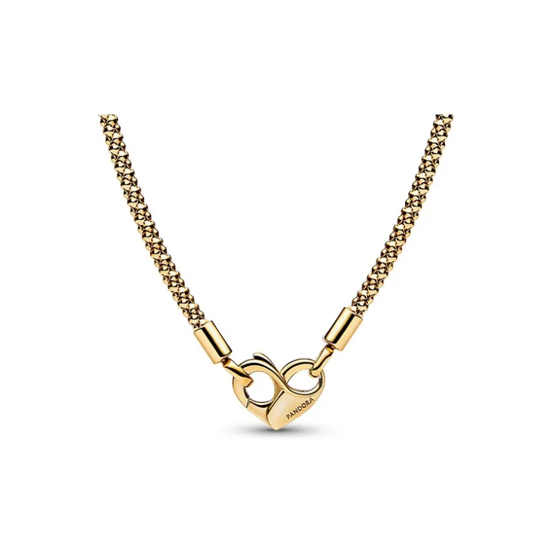 Pandora Gold Plated Copper Silver Alloy Necklaces Women's Gold-0