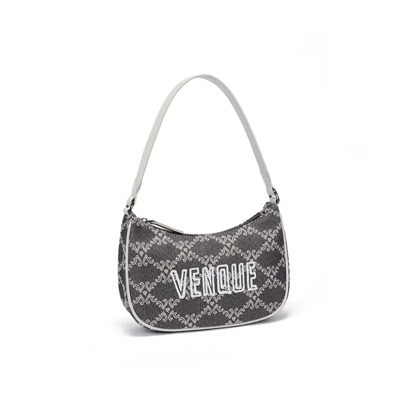 Venque Polyester Handbag, Shoulder Bag, Pochette, Shoulder Bag Small Size Women's Gray Base Monogram-1