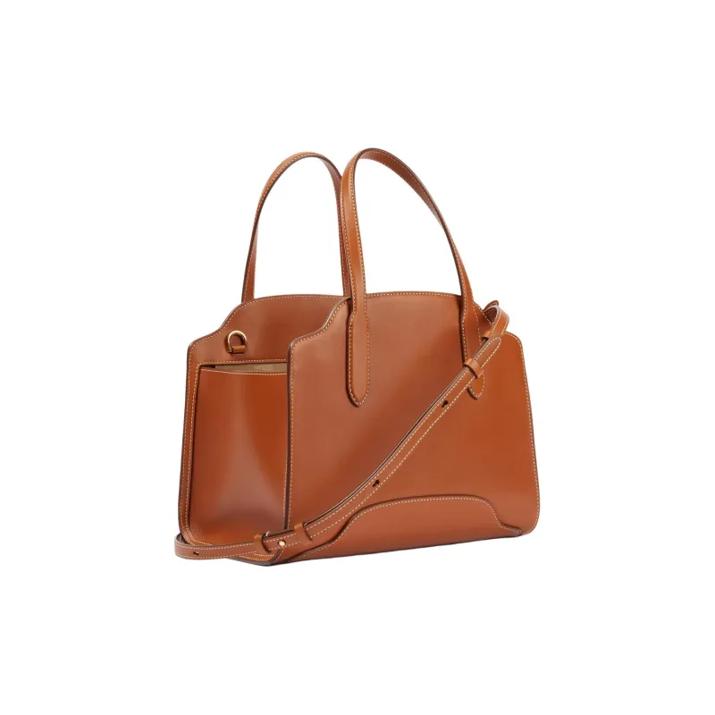 Loro Piana Sesia Calfskin Tote Bag Shopping Bag Shoulder Bag Crossbody Bag Handbag Medium Size Women's Brown-1