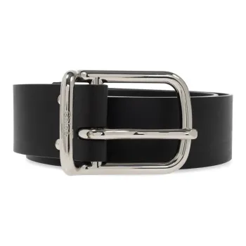 Chloe Ring Pin Buckle Leather Belts Women's Black Width 4.5cm