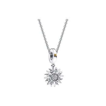 Pandora 925 Sterling Silver Synthetic Cubic Zirconia Glass Necklaces Women's Silver