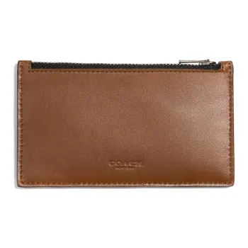 COACH Card Case Calfskin Wallet Coin Purse Card Holder Men's Brown
