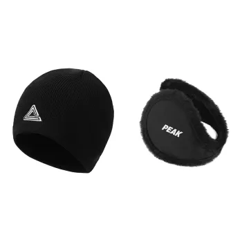 PEAK Warm Knitted Fabric Fleece Beanie Earmuff Windproof Trendy Versatile Comfortable Soft Unisex Multicolor