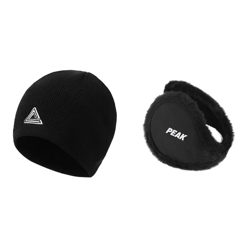 PEAK Warm Knitted Fabric Fleece Beanie Earmuff Windproof Trendy Versatile Comfortable Soft Unisex Multicolor-0