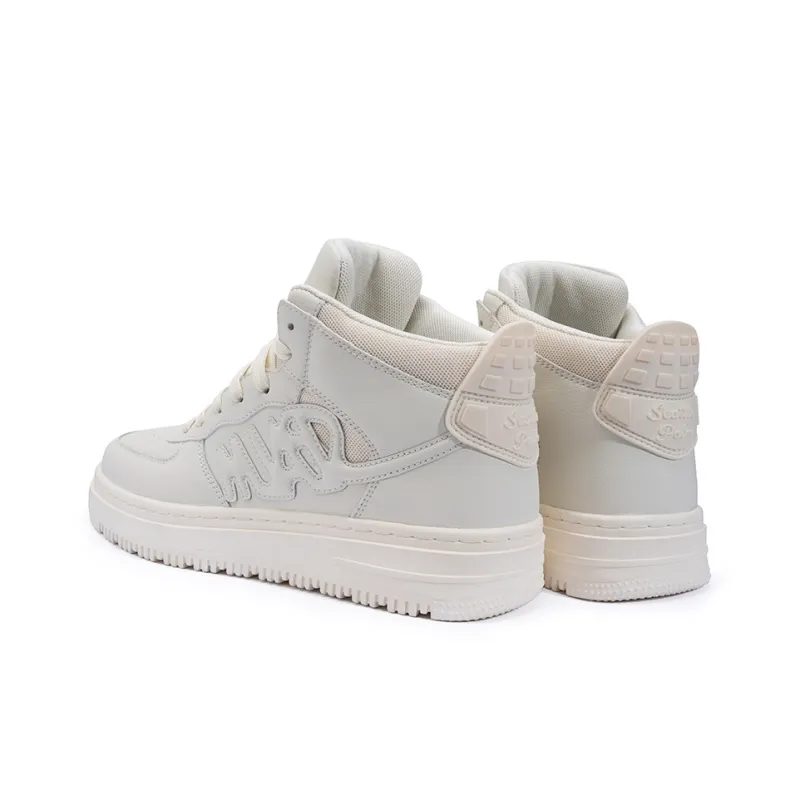 Seattle Palm Anti Slip Wear Resistant High Top Skateboard Shoes Men's White-5