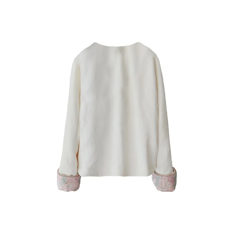 JK&JS Velvet-feel Coat Women's Ecru-1