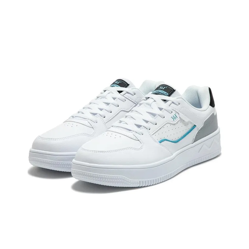 361° Abrasion Resistant Skateboard Shoes Men's White Gray-2
