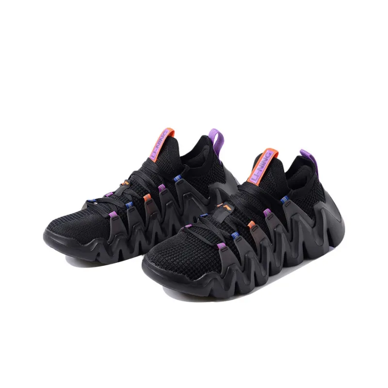 LiNing Running Shoes Men Low Top Black/Purple-2