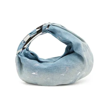 DIESEL Cotton Hobo Bag, Handbag Small Size Women's Light Blue