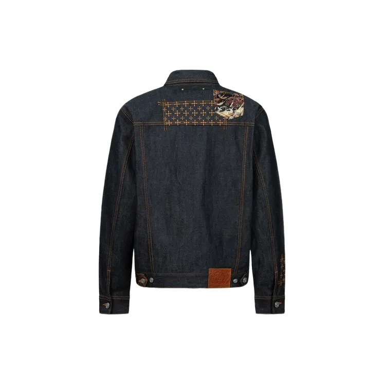 EVISU Denim Jackets Men Denim Blue-1