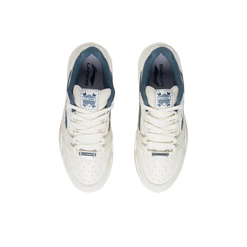 LINING Skateboard Shoes Men Low Top Mist White/Evergreen-3