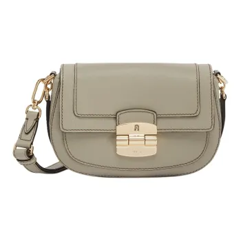 Furla Club 2 Calfskin Saddle Bag Shoulder Bag Crossbody Bag Small Size Women's Tan