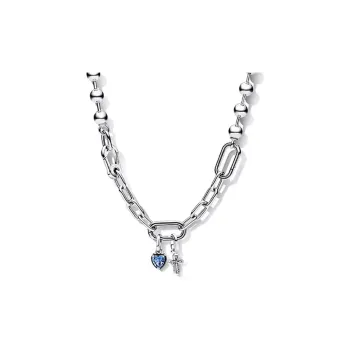 Pandora 925 Sterling Silver Glass Necklaces Women's Silver