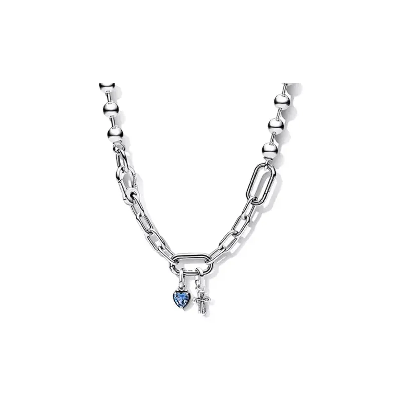 Pandora 925 Sterling Silver Glass Necklaces Women's Silver-0