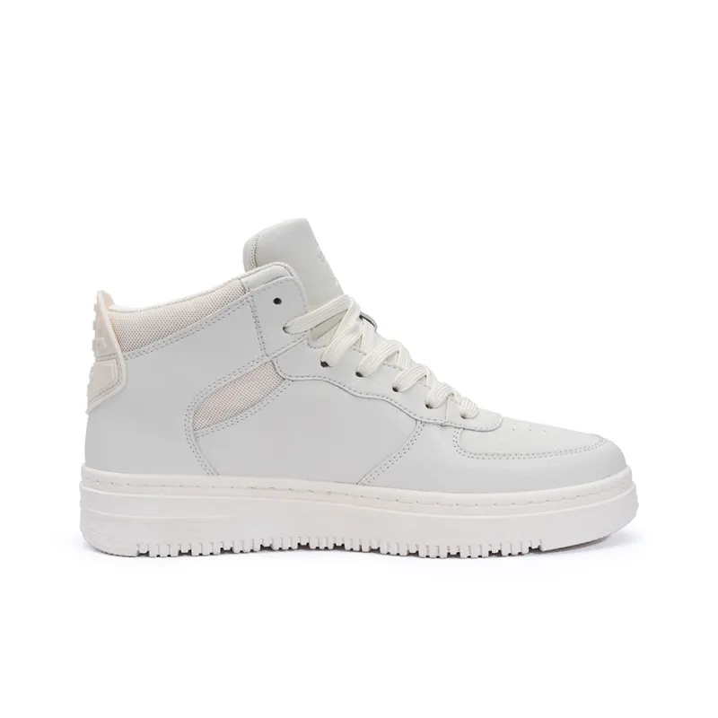 Seattle Palm Anti Slip Wear Resistant High Top Skateboard Shoes Men's White-1