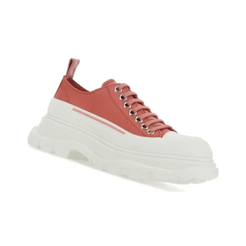 Alexander McQueen Tread Slick Low Lace Up Red White Women's-2