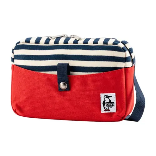 CHUMS Crossbody Bags Blue/White Stripes With Red Accents