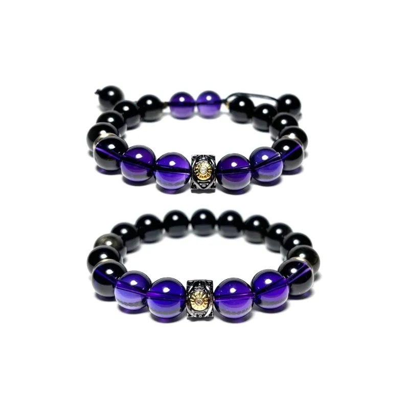 MOUNTAINS AND MANS Obsidian Jade Bracelets Unisex-0