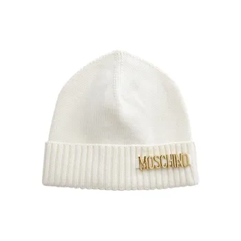 MOSCHINO Wool Beanies Women's White Black