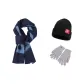 Blue Scarf+Gray Glove+Hats & Caps