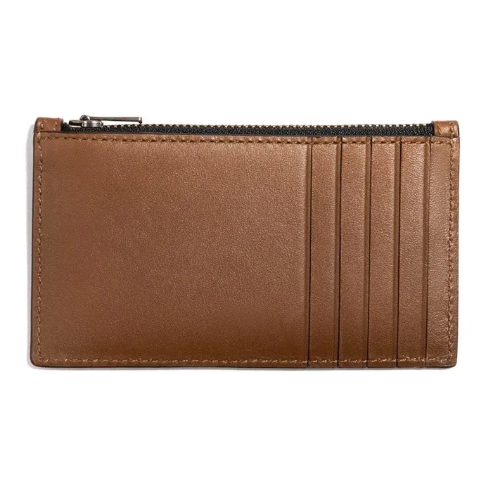 COACH Card Case Calfskin Wallet, Coin Purse, Card Holder Men's Brown-2