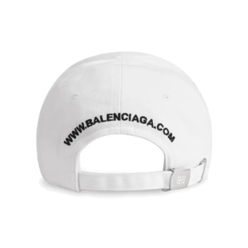 Balenciaga Cotton Baseball Caps Women's White-1