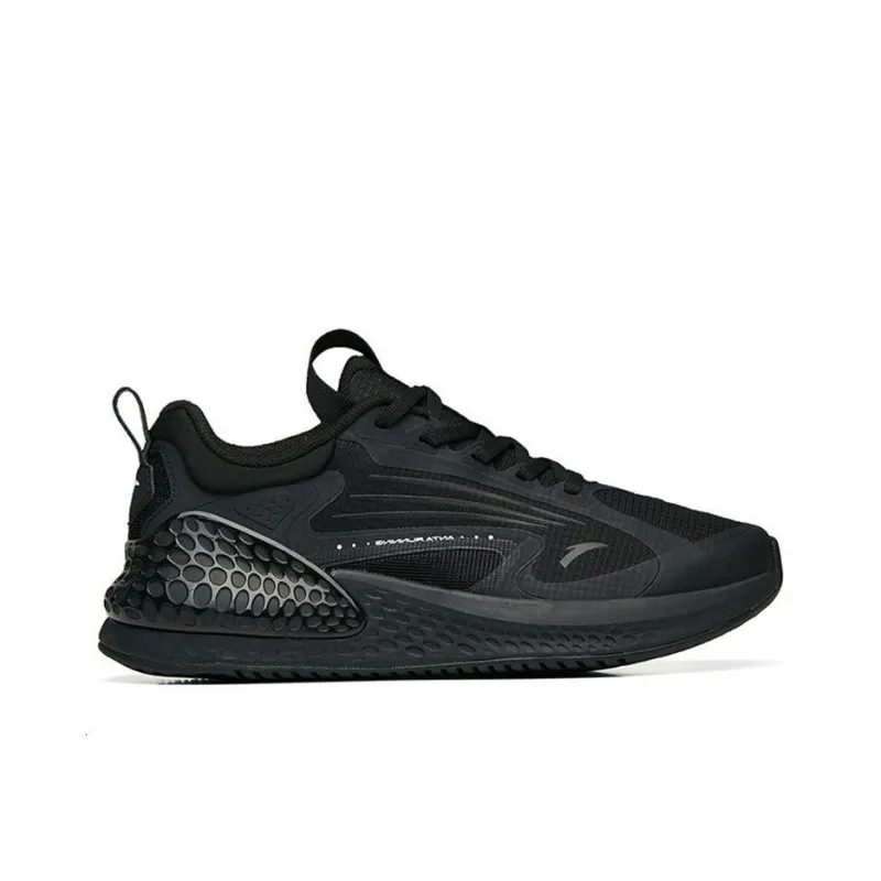 Anta C37+ Cushioned Anti Slip Wear Resistant Breathable Lightweight Low Top Casual Running Shoes Women's Black-1