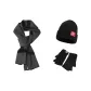Dark Gray Scarf+Black Glove+Hats & Caps