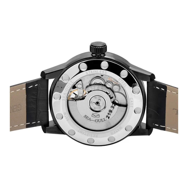 Sea Gull LE BRASSUS Automatic Mechanical Movement Watch Men's Watches Black Dial-16