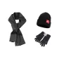 Dark Gray Scarf+Black Glove+Hats & Caps